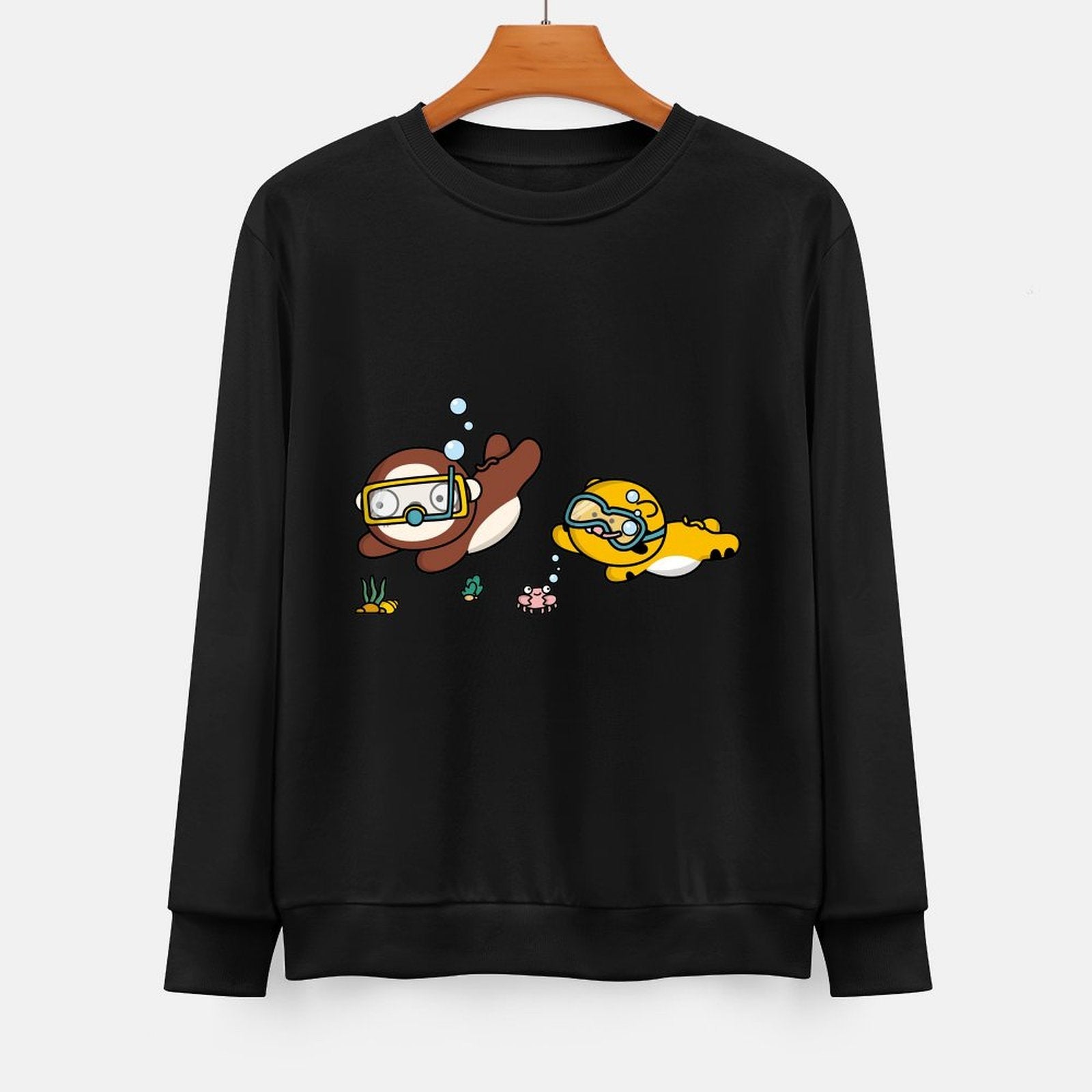 Front Patterned Long Sleeve TopOriginal Simple